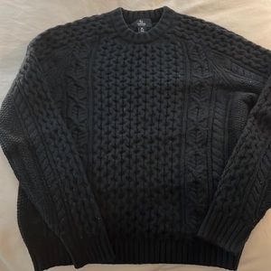 100% Cashmere. Navy Blue, Lands End Crewneck Sweater